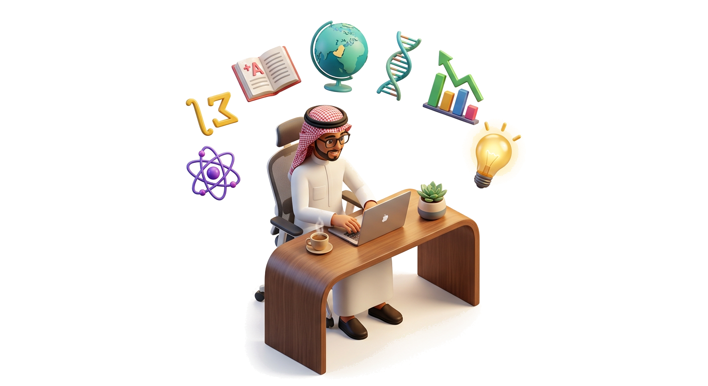 طالب سعودي يدرس